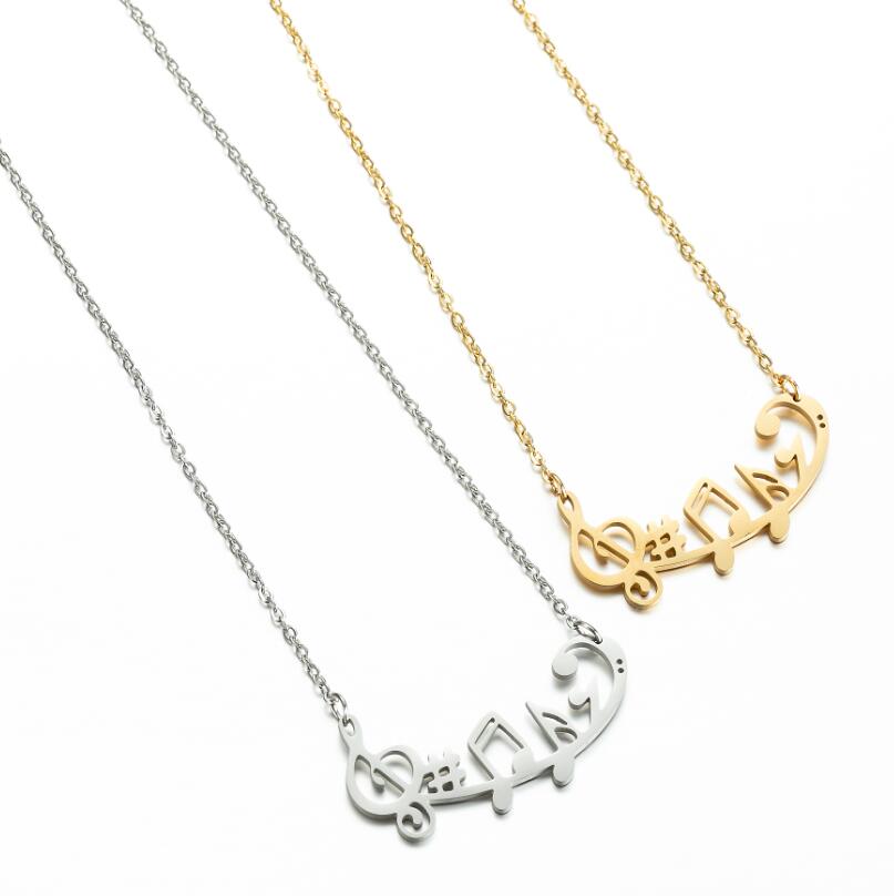 Gold and Silver music necklaces