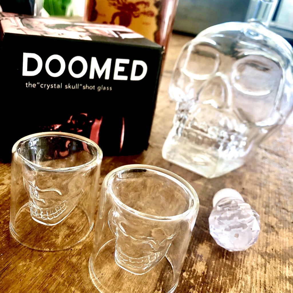 skull decanter, skull shot glass, skull glass, skull shot glasses, skull glasses